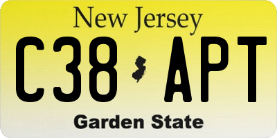 NJ license plate C38APT