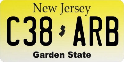 NJ license plate C38ARB