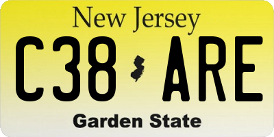 NJ license plate C38ARE