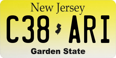 NJ license plate C38ARI