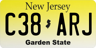 NJ license plate C38ARJ