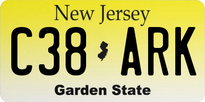 NJ license plate C38ARK