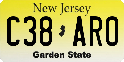NJ license plate C38ARO