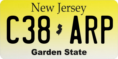 NJ license plate C38ARP