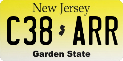 NJ license plate C38ARR