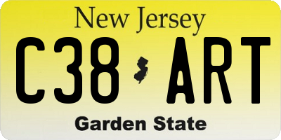 NJ license plate C38ART