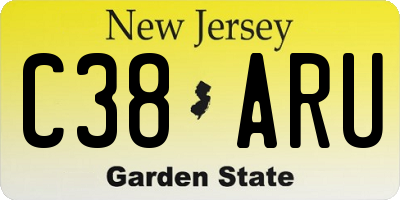 NJ license plate C38ARU