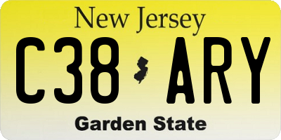 NJ license plate C38ARY