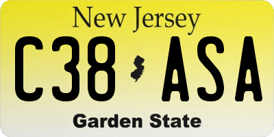 NJ license plate C38ASA