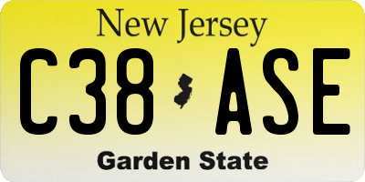 NJ license plate C38ASE