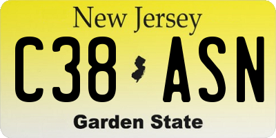 NJ license plate C38ASN