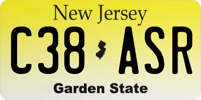 NJ license plate C38ASR