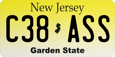NJ license plate C38ASS