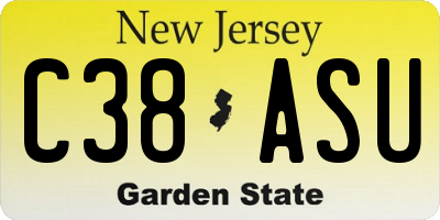 NJ license plate C38ASU