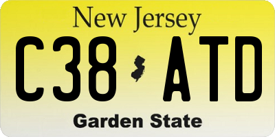NJ license plate C38ATD