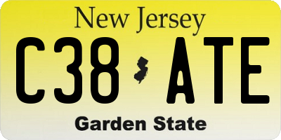 NJ license plate C38ATE