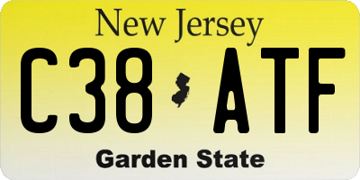 NJ license plate C38ATF
