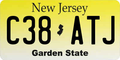 NJ license plate C38ATJ