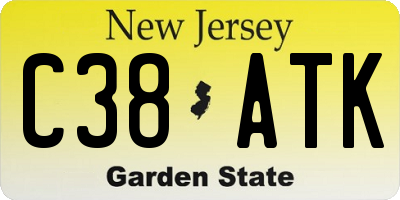 NJ license plate C38ATK