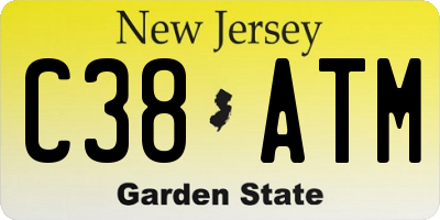 NJ license plate C38ATM
