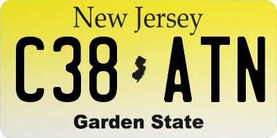 NJ license plate C38ATN