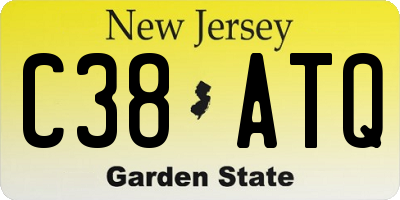 NJ license plate C38ATQ