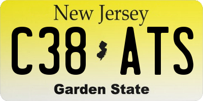 NJ license plate C38ATS
