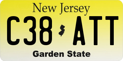NJ license plate C38ATT