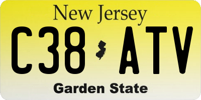 NJ license plate C38ATV