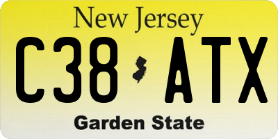 NJ license plate C38ATX