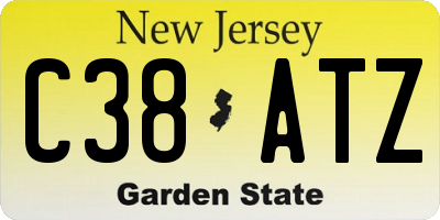 NJ license plate C38ATZ