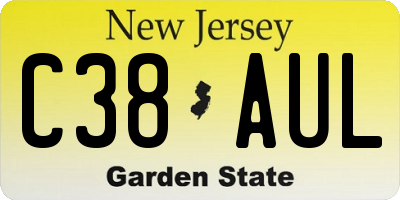 NJ license plate C38AUL