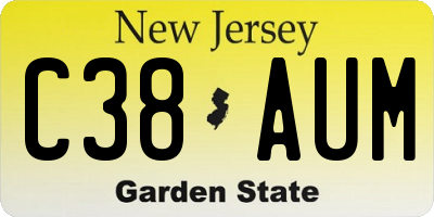 NJ license plate C38AUM