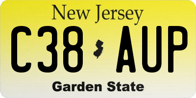 NJ license plate C38AUP