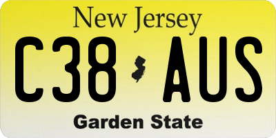 NJ license plate C38AUS