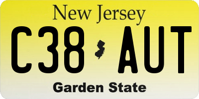 NJ license plate C38AUT