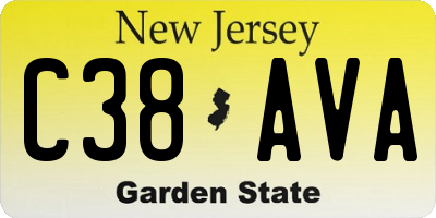 NJ license plate C38AVA