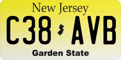 NJ license plate C38AVB
