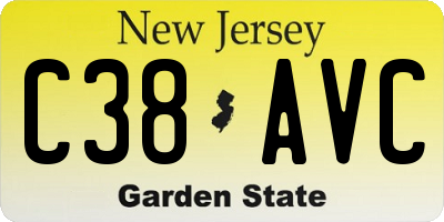 NJ license plate C38AVC