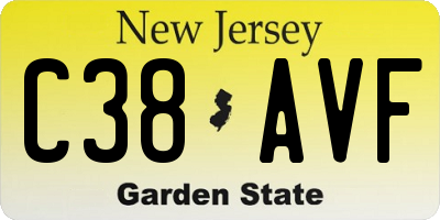 NJ license plate C38AVF