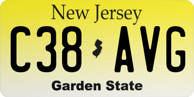 NJ license plate C38AVG