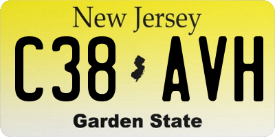 NJ license plate C38AVH