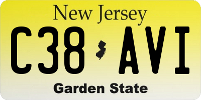 NJ license plate C38AVI