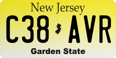 NJ license plate C38AVR