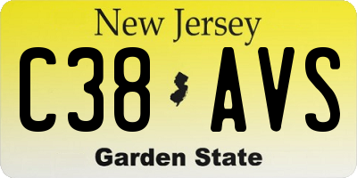 NJ license plate C38AVS