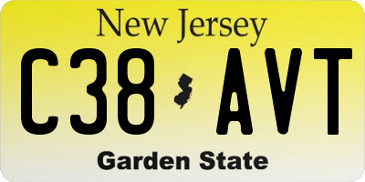 NJ license plate C38AVT