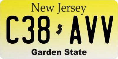 NJ license plate C38AVV