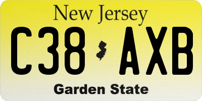 NJ license plate C38AXB