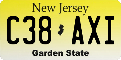 NJ license plate C38AXI