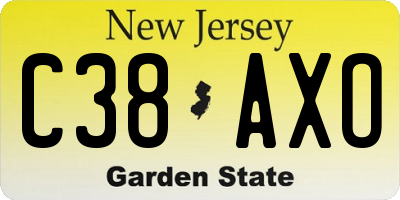 NJ license plate C38AXO